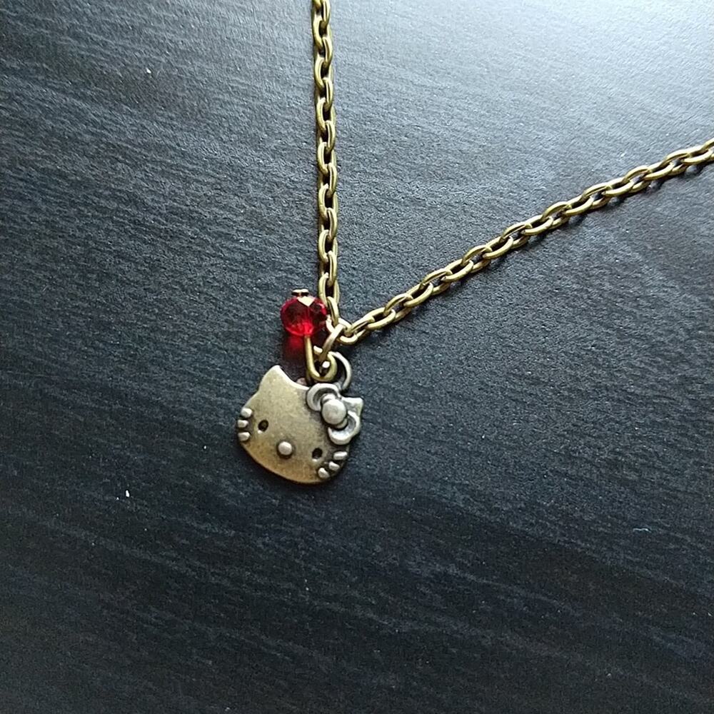 Anklet, Hello Kitty Brass 11" NOS fashion jewelry Sanrio charm Y2K